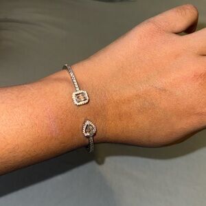 Silver wrist cuff bracelet